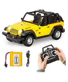 Fiddlerz RC Open Jeep Remote Control Car Toys For Boys USB Rechargable Off Road RC Toy Cars For Kids Best Birthday Gift- Yellow