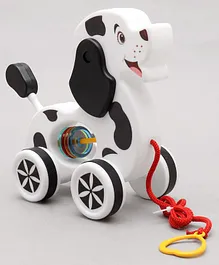 Virgo Toys Dog Shape Pull Along Buddy - Black & White