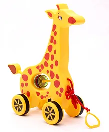 Virgo Toys Pull Along Buddy Giraffe - Yellow