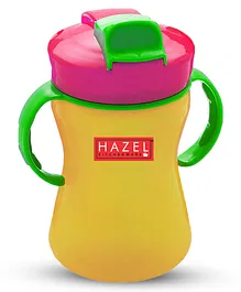 HAZEL Plastic Sipper Water Bottle With Smart Lock for Kids Pink -  350 ml