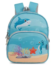 Vismiintrend  Baby Shark Print School Bag  for Kids Blue - 12 Inches