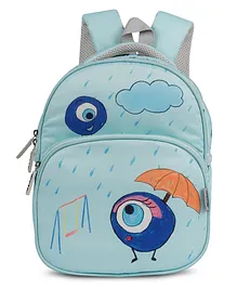 VISMIINTREND Evil Eye Print School Bag Backpack for Kids Blue- 12 Inches