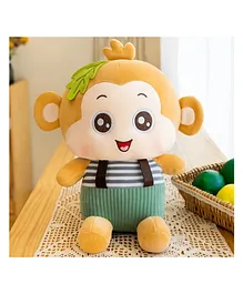 DPARANI Monkey with Leaf Stuffed Plush Soft Toy Green  - Height 35 cm