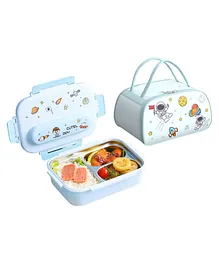 Little Surprise Box Kids Tiffin Lunch Box with Insulated Lunch Box Cover - Light Blue