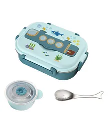 Little Surprise Box Submarine Theme Compartment Steel Tiffin Lunch Box - Blue