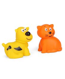 Giggles Animal Shaped Squeaky Bath Toys Pack of 2 - Yellow Orange