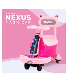 Baybee Magic Swing Cars Push Ride On with LED Light PP Wheels & Music - Pink
