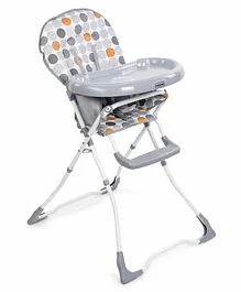 Babyhug Foodjoy Smart Folding High Chair With 5 Point Safety Harness - Grey