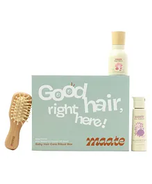 Maate Baby Hair Care Ritual Box Baby Hair Oil Baby Shampoo & Baby Wooden Hair Brush - 50 ml Each