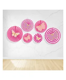 Untumble Butterfly Theme Paper Fans - Pink