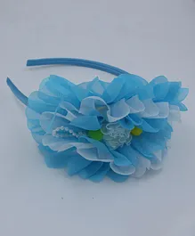 Pihoo Flower Rosette Applique Hair Band - Blue