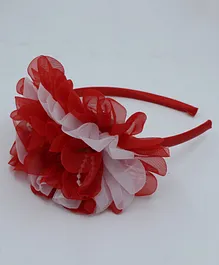 Pihoo Flower Rosette Applique Hair Band - Red