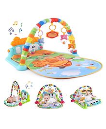 ToyMark Musical Pianos With Lights & Sound, Hanging Rattles Toys Washable Baby Play Fitness Mat Gym - Multicolor(Colour & Print May Vary)
