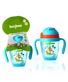 Baybee Baby Feeding Sipper Bottle with Anti Spill Sippy Cup with Soft Silicone Straw & Non Toxic Feeding Bottle for Baby Green - 240 ml