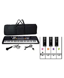 DOMENICO Electronic Digital Piano Keyboard 61 Keys Multi Function Portable Piano Keyboard Electronic - Black