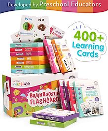 Firstcry Intelliskills Premium 15-in-1 Brain Boosting 400 Non-Tearable Flash Card Set | 1+ Years | Early Learning Montessori Education Toy for Toddlers & Kids| Laminated | Waterproof | Gift Set