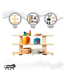 CuddlyCoo 3 Tier Wooden Montessori Shelf - Brown