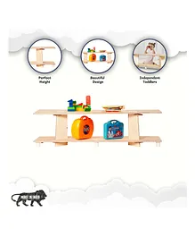 CuddlyCoo 2 Tier Wooden Montessori Shelf - Brown