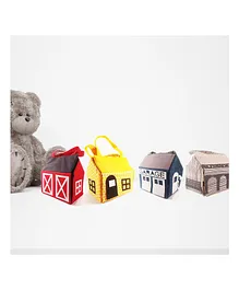 CuddlyCoo House Barn Train Station Garage Theme Fabric Doll House  - Multicolor