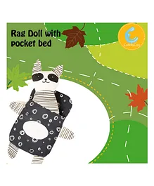 CuddlyCoo Kitten Design Rag Doll with Pocket Bed - Black