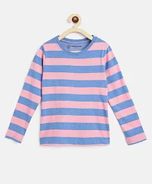 Campana Full Sleeves Awning  Striped Tee - Soft Pink & Baby Blue