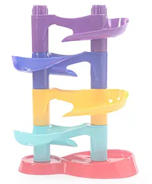 Ratnas Layer Roll Swirling Tower Ramp Toy with 6 Puzzle Rattle Balls - Multicolor
