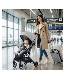 R for Rabbit Pocket Air Stroller Baby
                        Stroller|Portable Travel Friendly Pre Installed
                        Stroller & Pram for Newborn Baby Boys &
                        Girls of Age 0 to 3 Years (Grey)