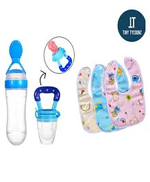 TINY TYCOONZ New Born Feeding Starter kit with 3 cotton Waterproof Bibs