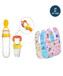 TINY TYCOONZ New Born Feeding Starter kit with 3 cotton Waterproof Bibs