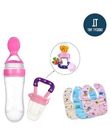 TINY TYCOONZ New Born Feeding Starter kit with 3 cotton Waterproof Bibs