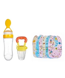 TINY TYCOONZ New Born Feeding Starter kit with 6 Cotton Waterproof Bibs