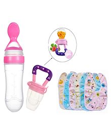 TINY TYCOONZ New Born Feeding Starter kit with 6 Cotton Waterproof Bibs