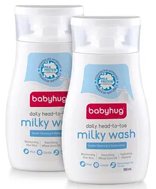 Babyhug Milk Protein Formula Daily Head To Toe Milky Wash Pack of 2- 100 ml Each