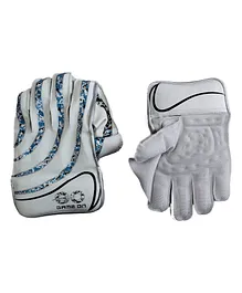 Jd Sports Cricket Keeping Leather Gloves Wicket Keeping Gloves  - Blue and White