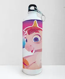 Right Gifting Digital Printed Aluminium Water Bottle With Metal Locking System Pink - 750 ml