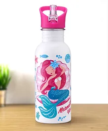 Mermaid Theme Stainless Steel Color Changing Magic Bottle Pink - 600 ml
