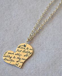 Pretty Ponytails Heart Message Pendant Chain - Silver