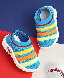 Chiu Striped Mesh Design Detailed Musical Shoes - Blue