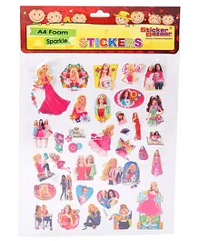 Barbie Puffy Original A4 Stickers - Multicolour