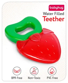 Babyhug Strawberry Fruit Shape Teether - Red Green