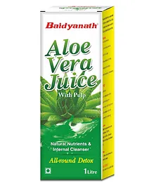 Baidyanath 99.6% Pure Aloe Vera Juice with Pulp No Added Sugar- 1 L