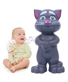 Toyshine Mimicing Repeat What You Say Talking Cat with Stories and Songs Touch Functions and Music Funny Toy - Grey