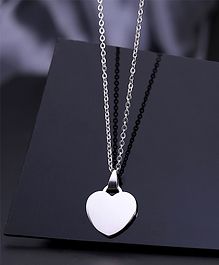 Yellow Chimes Stainless Steel Silver Love Heart Chain Pendant - Silver