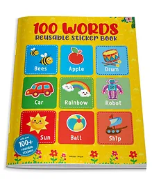 100 Words Reusable Sticker Book for Children- English