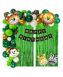 Puchku Jungle Animal Theme Birthday Decoration Kit - Pack of 100