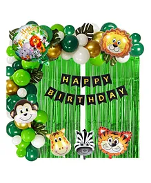 Puchku Jungle Theme Birthday Decoration Kit - Pack of  71