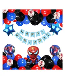 Puchku Spiderman Theme Birthday Decoration Kit - Pack of 60