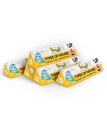 Inkmeo Reusable Types of Houses Colouring Roll Pack of 6 - Yellow
