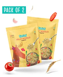 timios No-Maida Non-Fried Instant Millet Noodles Tomato Flavour Pack Of 2 - 190 g Each