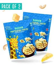 timios Non-Fried No-Maida Healthy Instant White Cheesy Macaroni Pasta made with Brown Rice and Corn Pack of 2 - 195 g Each